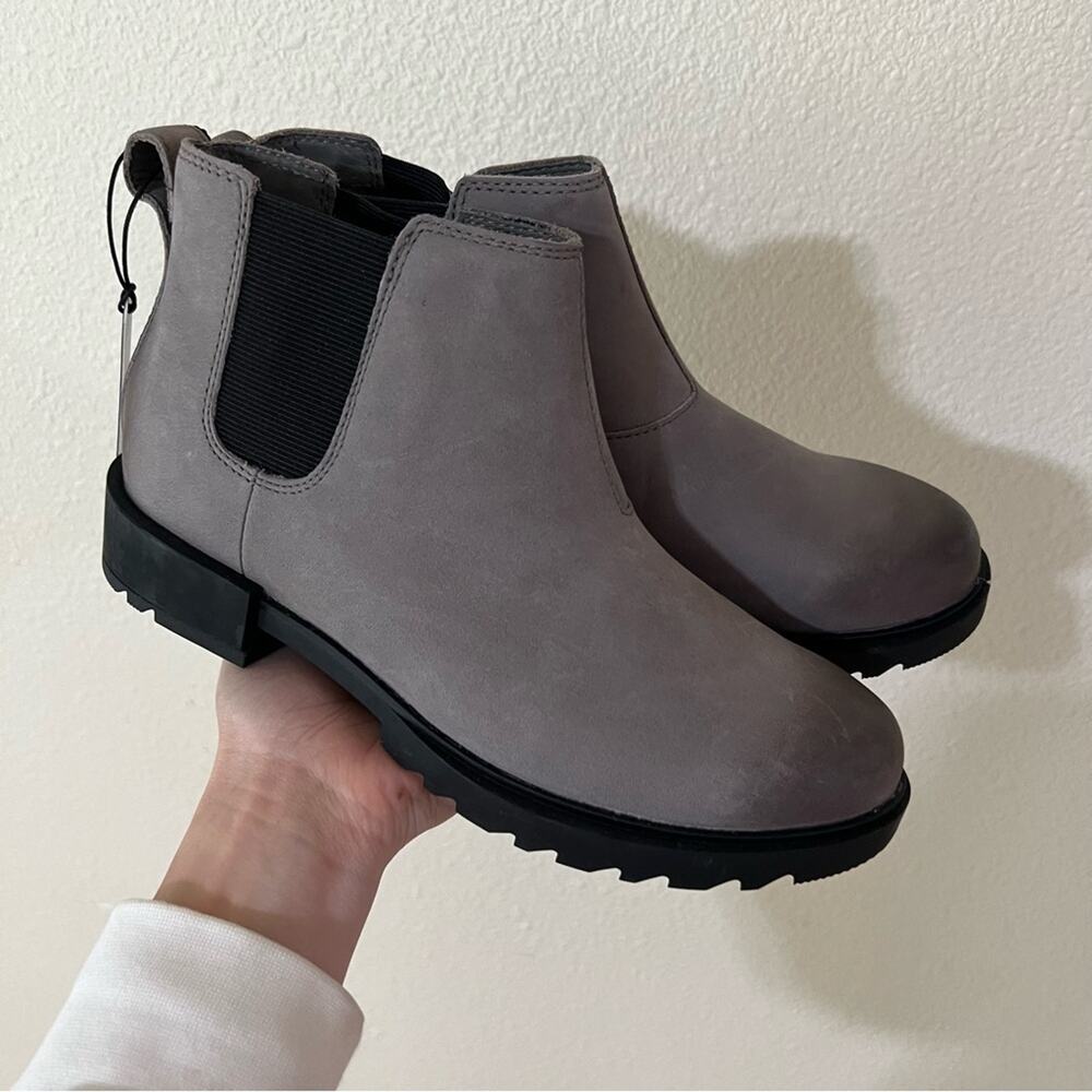 SOREL Emelie Il Waterproof Chelsea Boot in Quarry Black NEW 6.5
